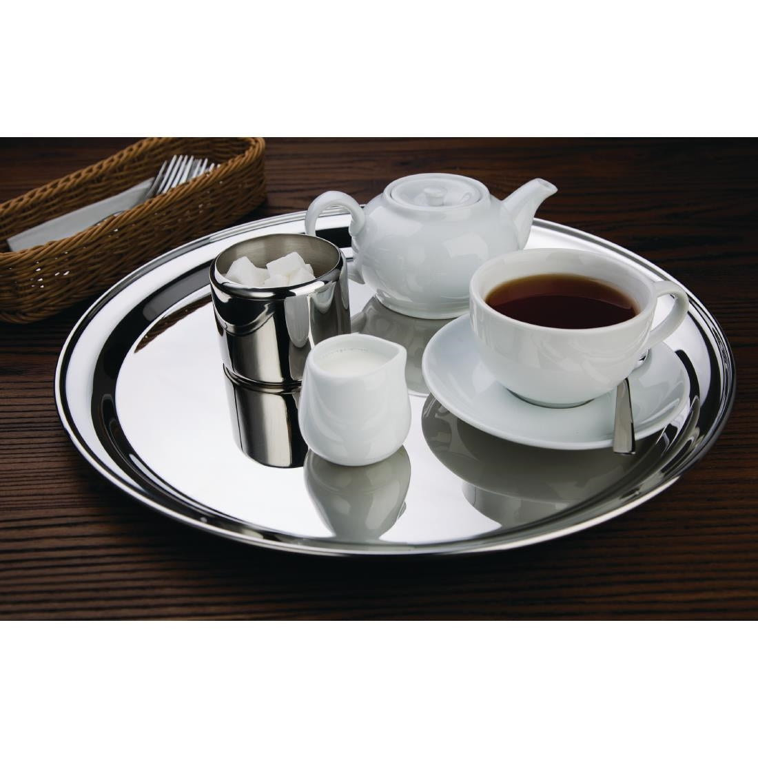 Olympia Stainless Steel Round Serving Tray 405mm - DM194