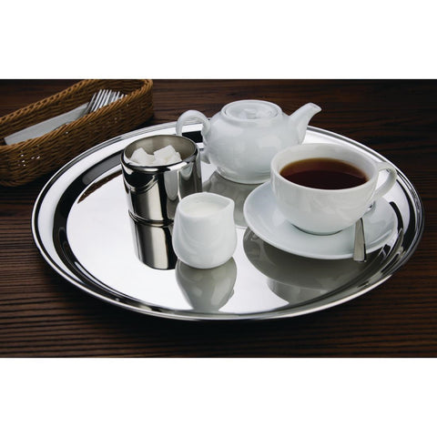 Olympia Stainless Steel Round Serving Tray 405mm - DM194