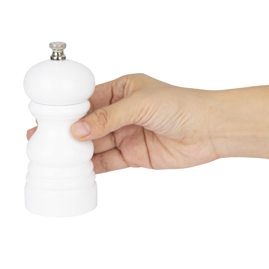 Olympia Salt Or Pepper Grinder White Hevea Wood - 125mm - DN652