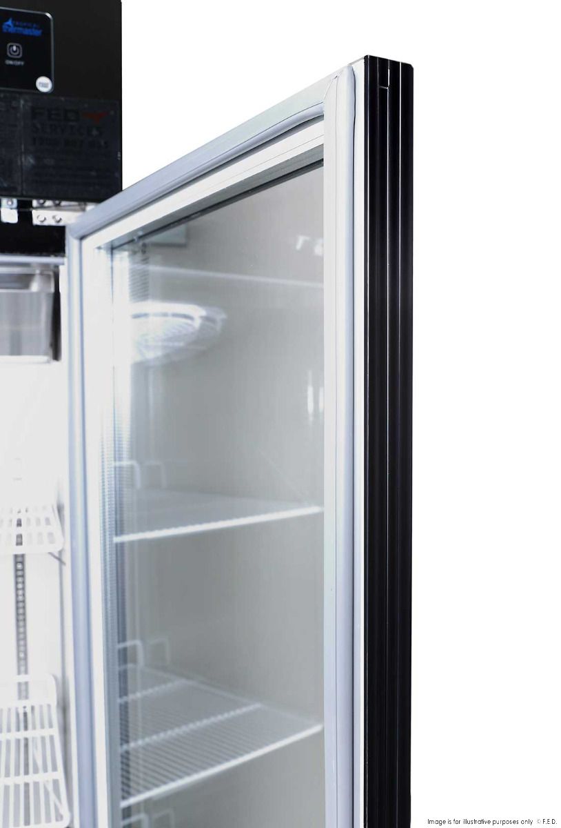Thermaster Double Door Upright Display Fridge (black) SUCG1000B