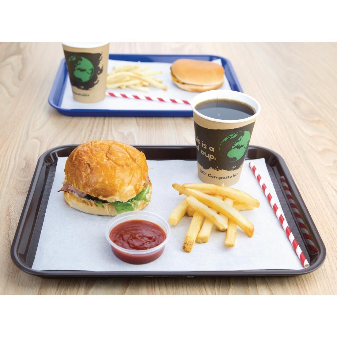 Olympia Kristallon Polypropylene Foodservice Tray 265 x 345mm Brown - DP218