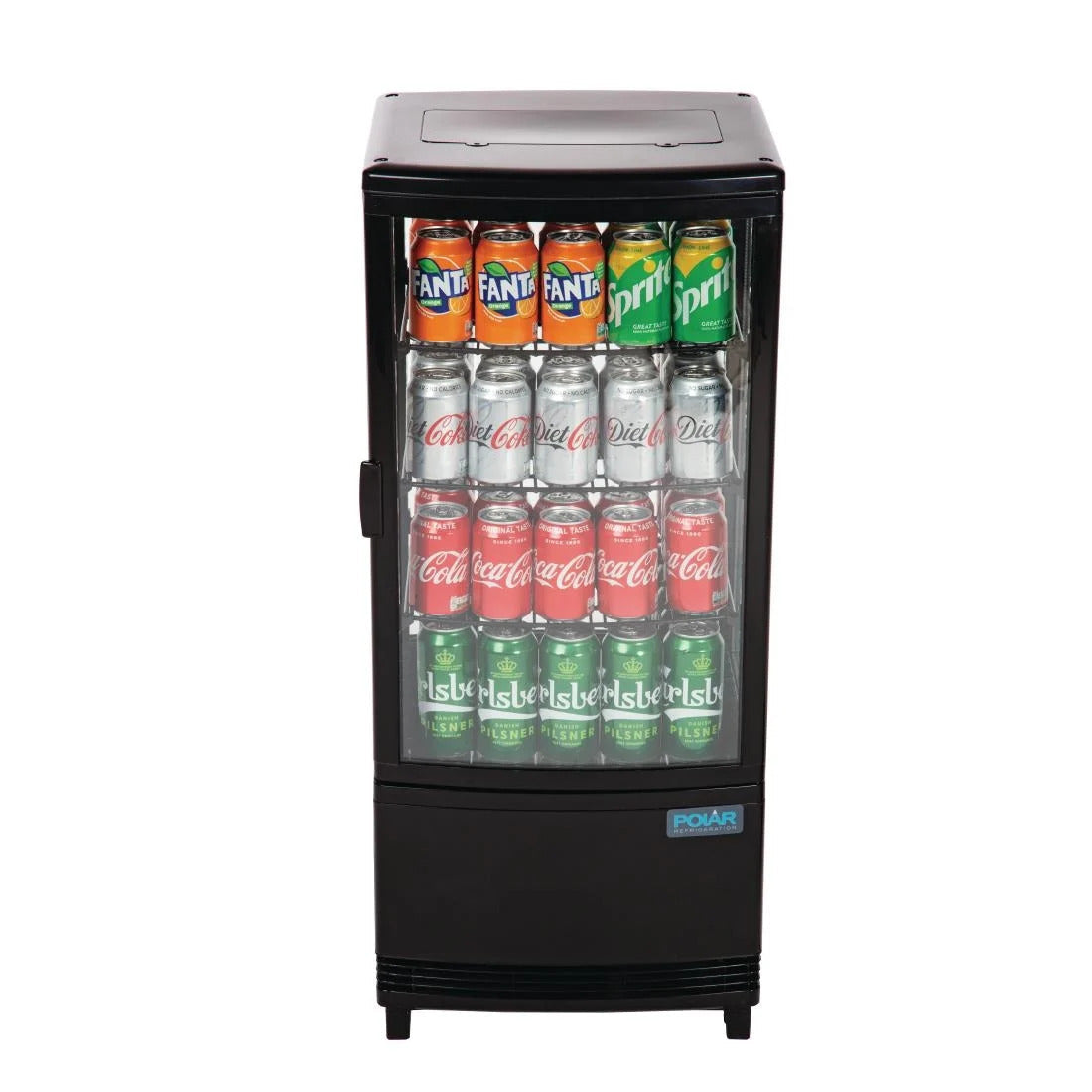 Polar C-Series Energy Efficient Curved Door Display Fridge Black - 86Ltr - CX574-A