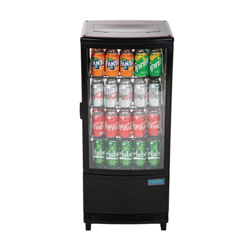 Polar C-Series Energy Efficient Curved Door Display Fridge Black - 86Ltr - CX574-A