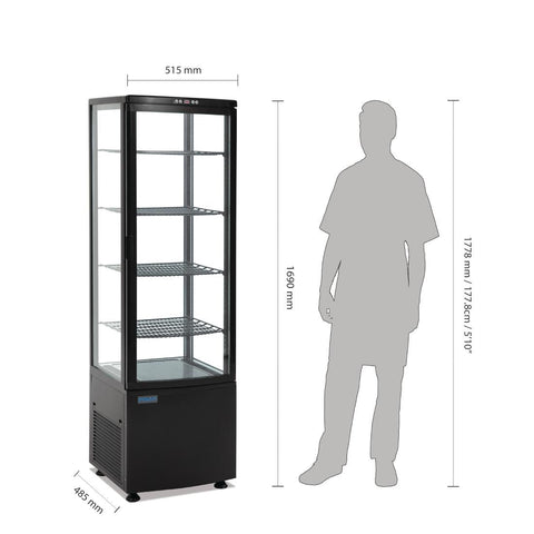 Polar C-Series Energy Efficient Curved Door Display Fridge Black - 235Ltr - CX573-A