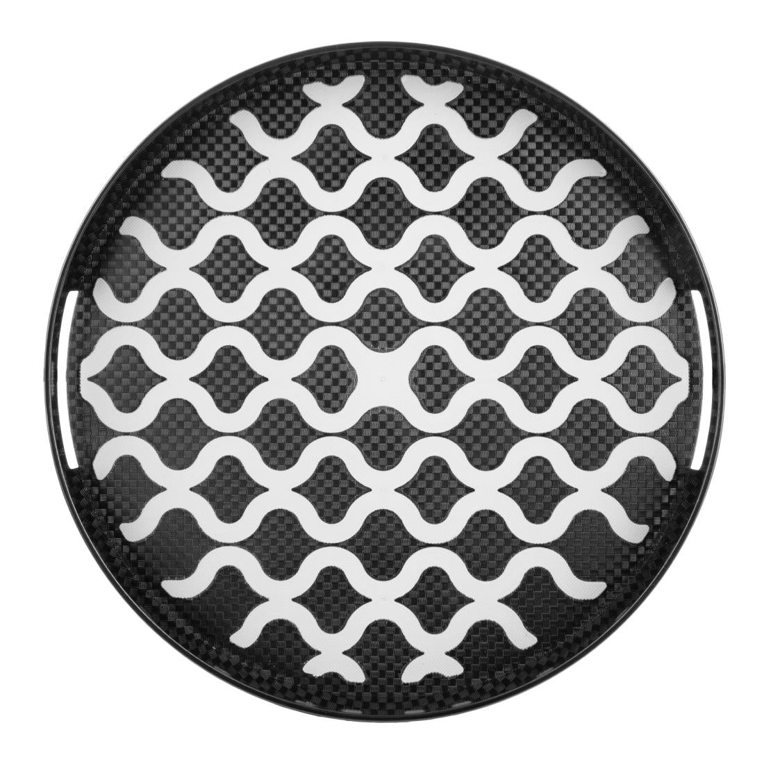 Olympia Kristallon PC Round Non Slip Tray With Handles 355mm - DP665