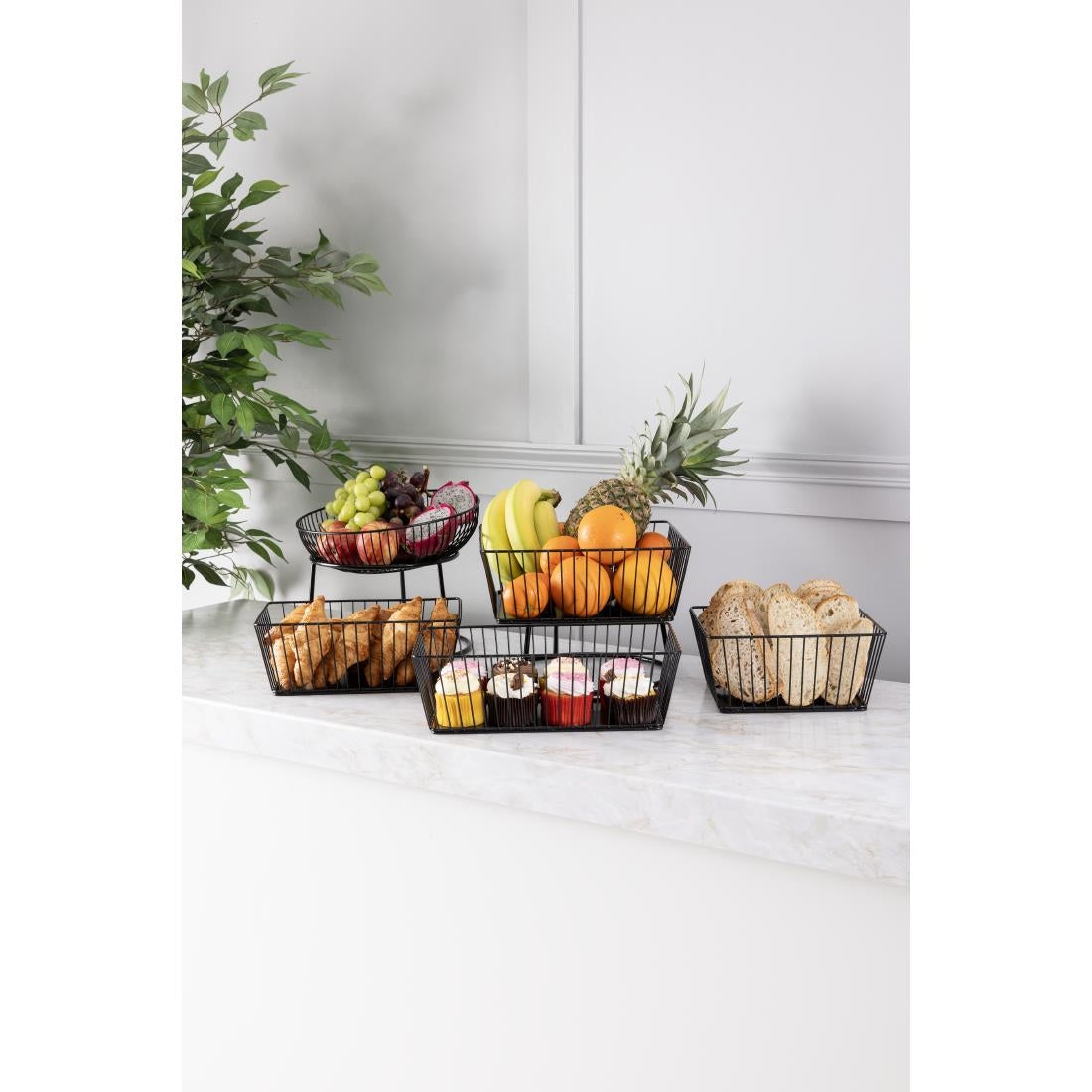 Olympia Non-Slip Multi-Round Riser Black Wire 230x260x100mm - HY985