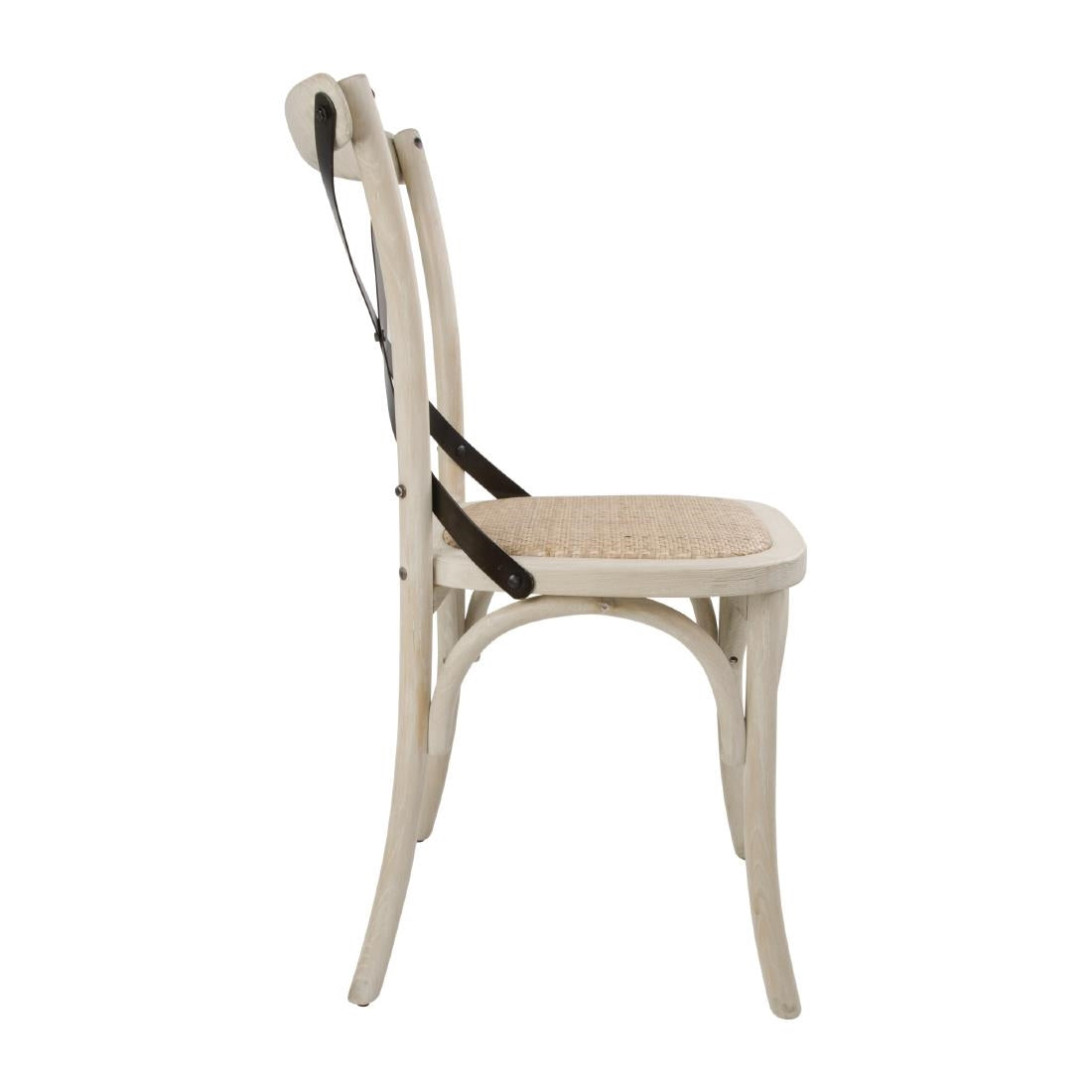 Bolero Bentwood Chairs with Metal Cross Backrest (2 Pack) - DR306