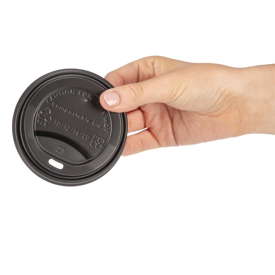 Fiesta Compostable Hot Cup Lids 340ml Pack of 50 - DS055
