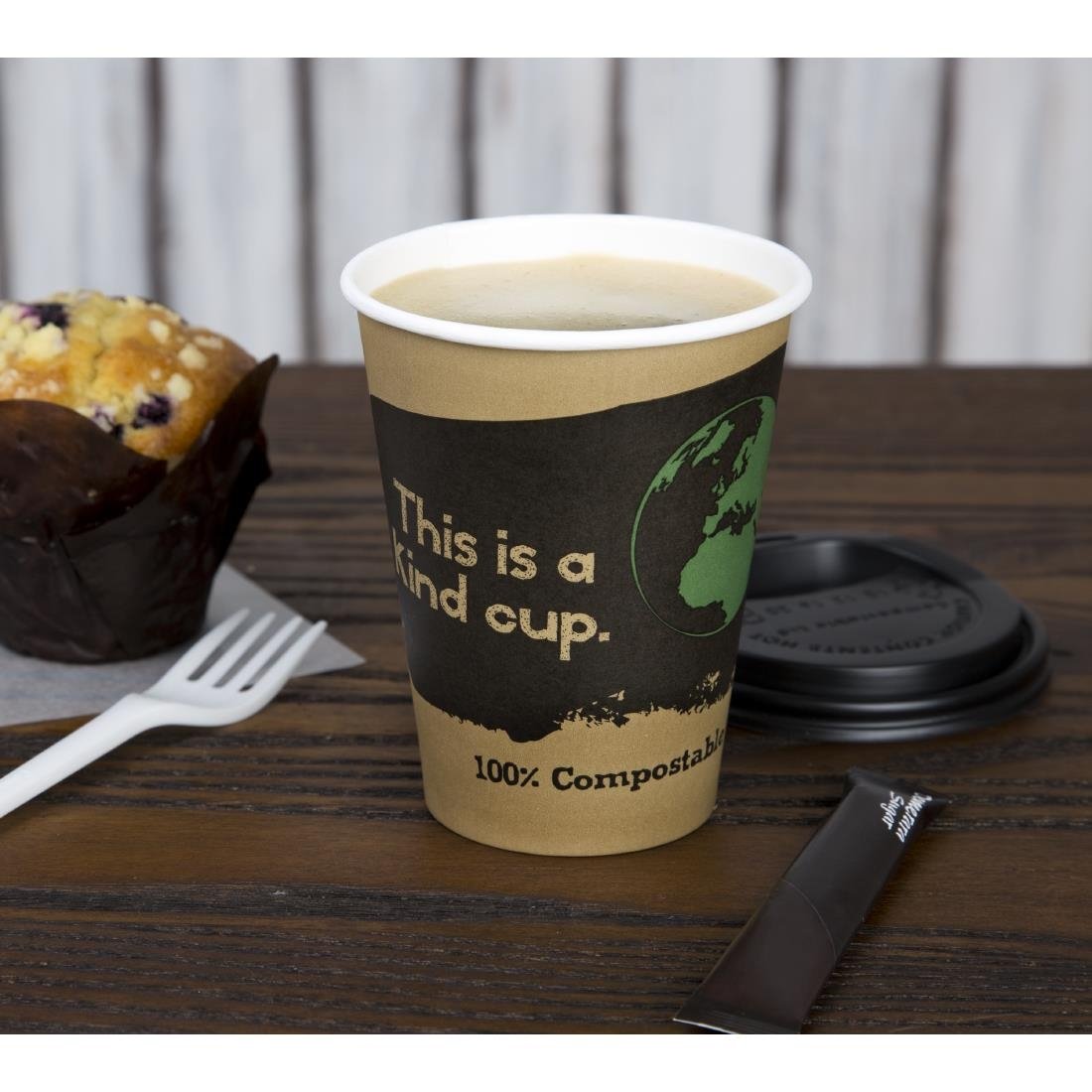 Fiesta Compostable Hot Cups Single Wall 340ml Pack of 50 - DS059