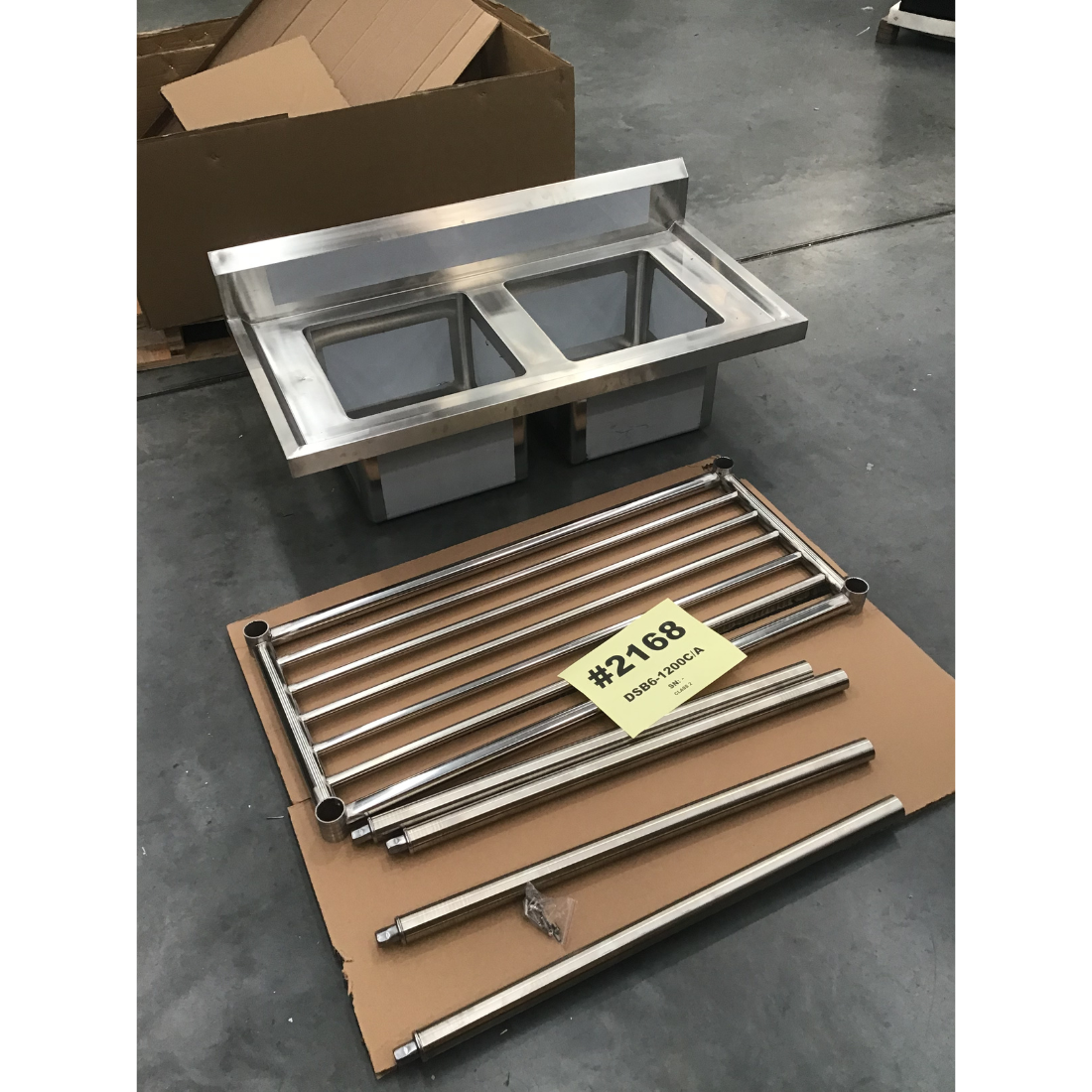 CLEARANCE - Modular System Double Centre Sink Bench with Pot Undershelf - DSB6-1200C/A-NSW2168