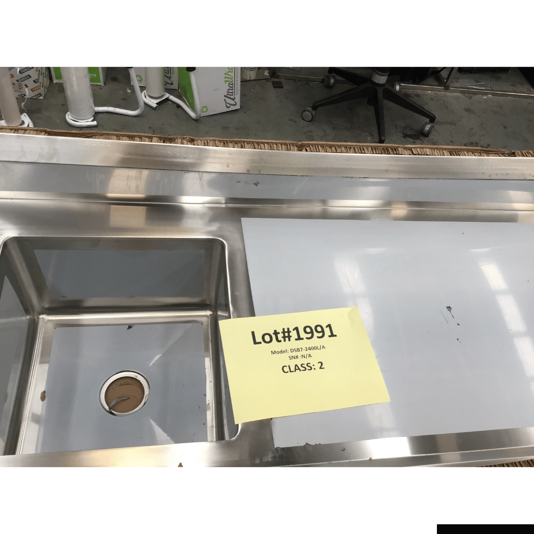 CLEARANCE - Modular System Double Left Sink Bench with Pot Undershelf - DSB7-2400L/A-NSW1991