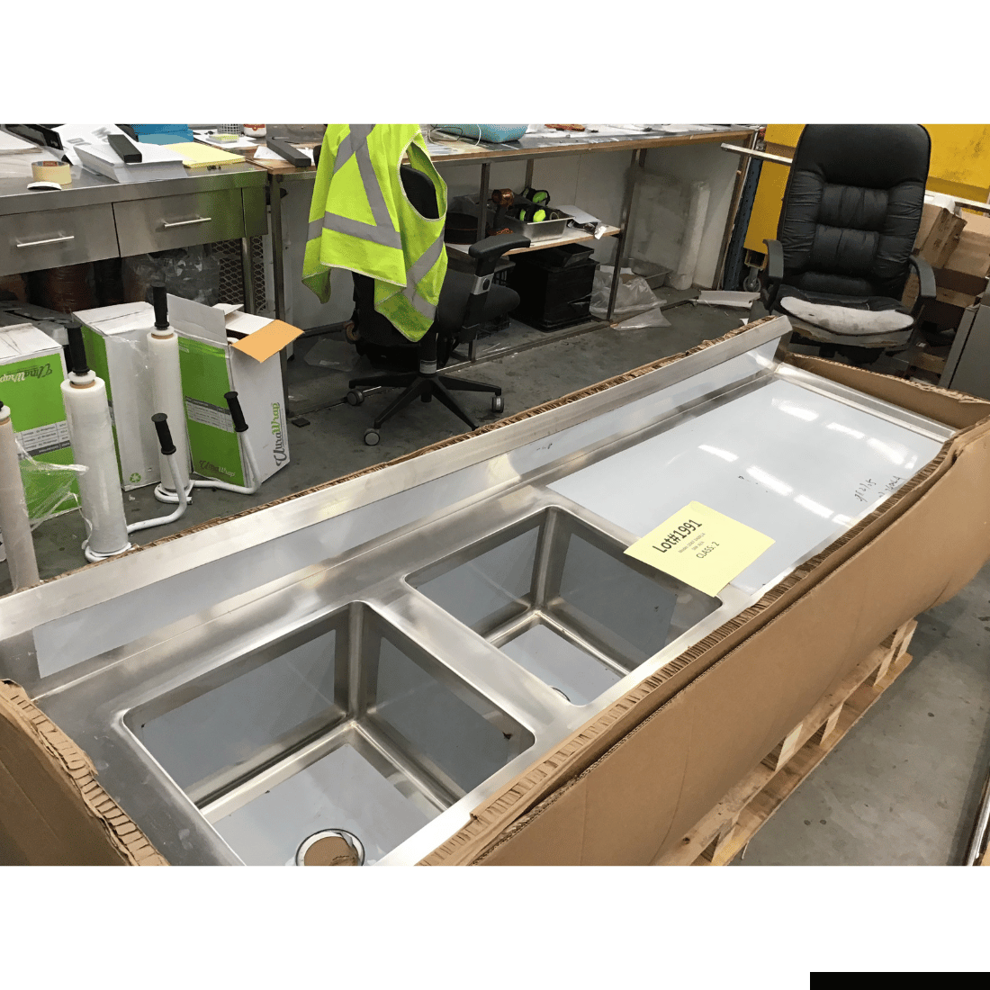 CLEARANCE - Modular System Double Left Sink Bench with Pot Undershelf - DSB7-2400L/A-NSW1991