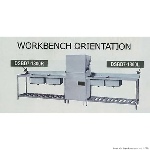 Modular Systems Right Inlet Double Sink Dishwasher Bench DSBD7-1800R/A