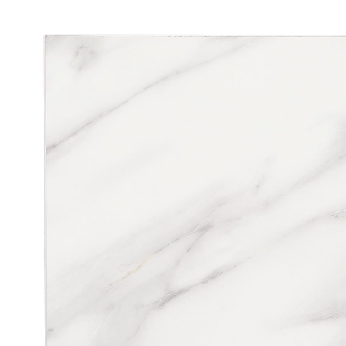Bolero Pre-drilled Square Table Top Marble Effect 600mm - DT444