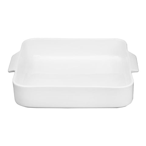 Olympia Whiteware Square Eared Roaster 260x225x50mm (2 Pack) - DX386