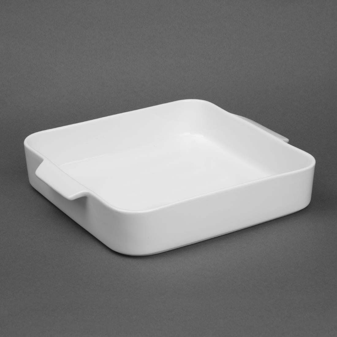Olympia Whiteware Square Eared Roaster 260x225x50mm (2 Pack) - DX386