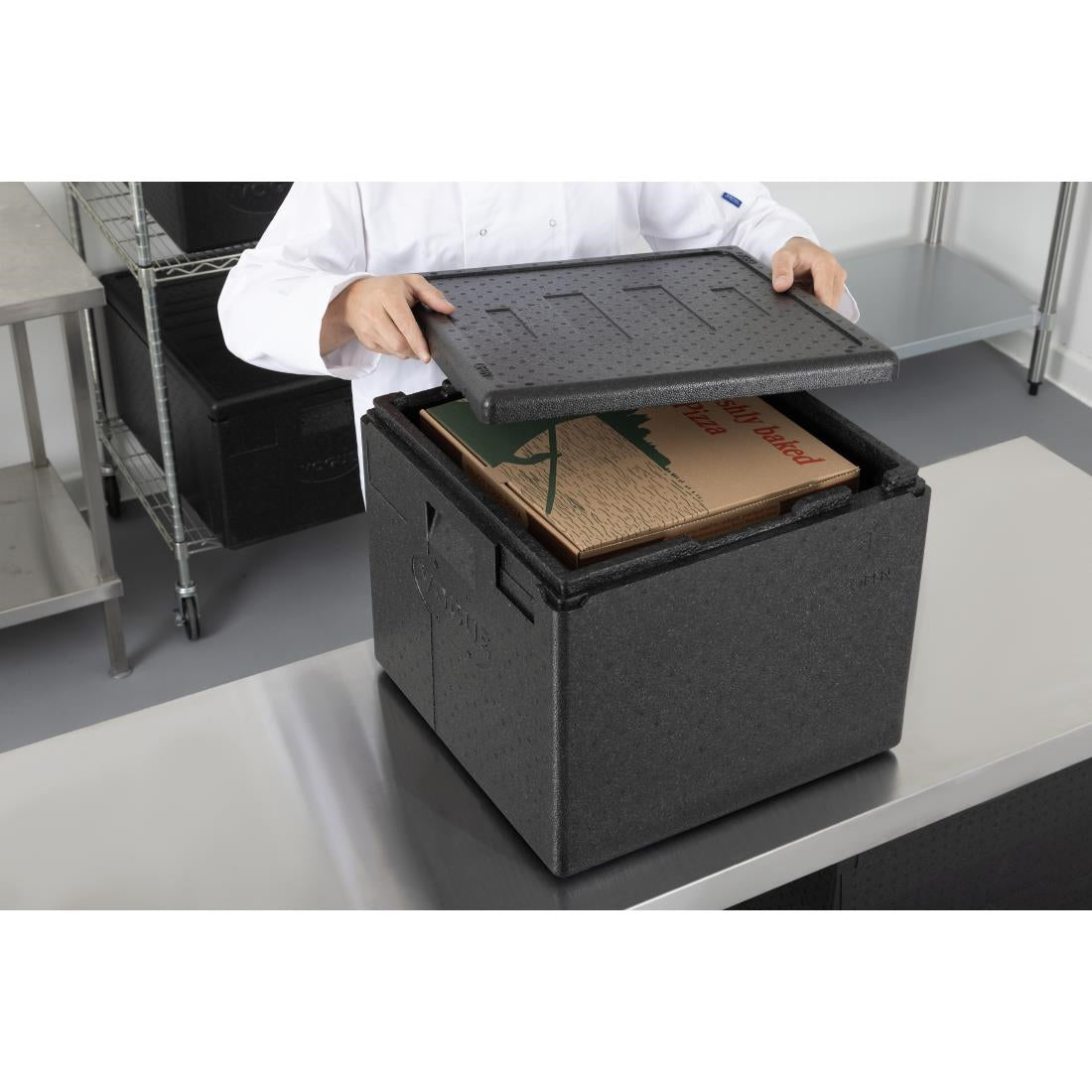 Vogue Insulated EPP Pizza Transport Box 59Ltr 8 Pizza Capacity - DX991