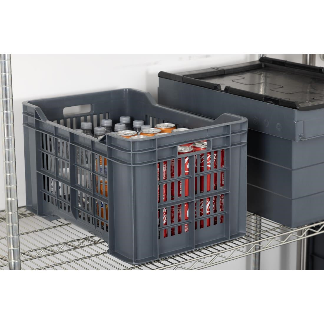 Vogue Perforated Plastic Storage Crate 542x360x290mm - DX998