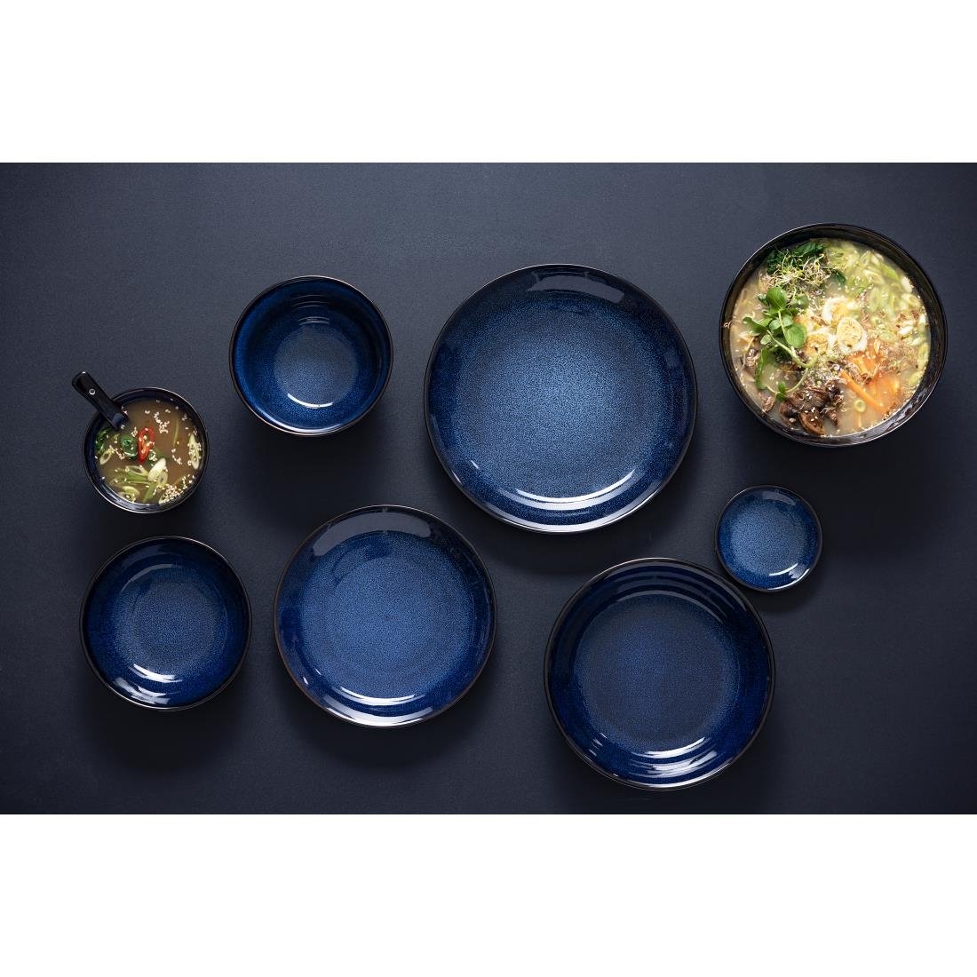 Olympia Luna Midnight Blue Footed Bowls 115mm (8 Pack) - DZ774