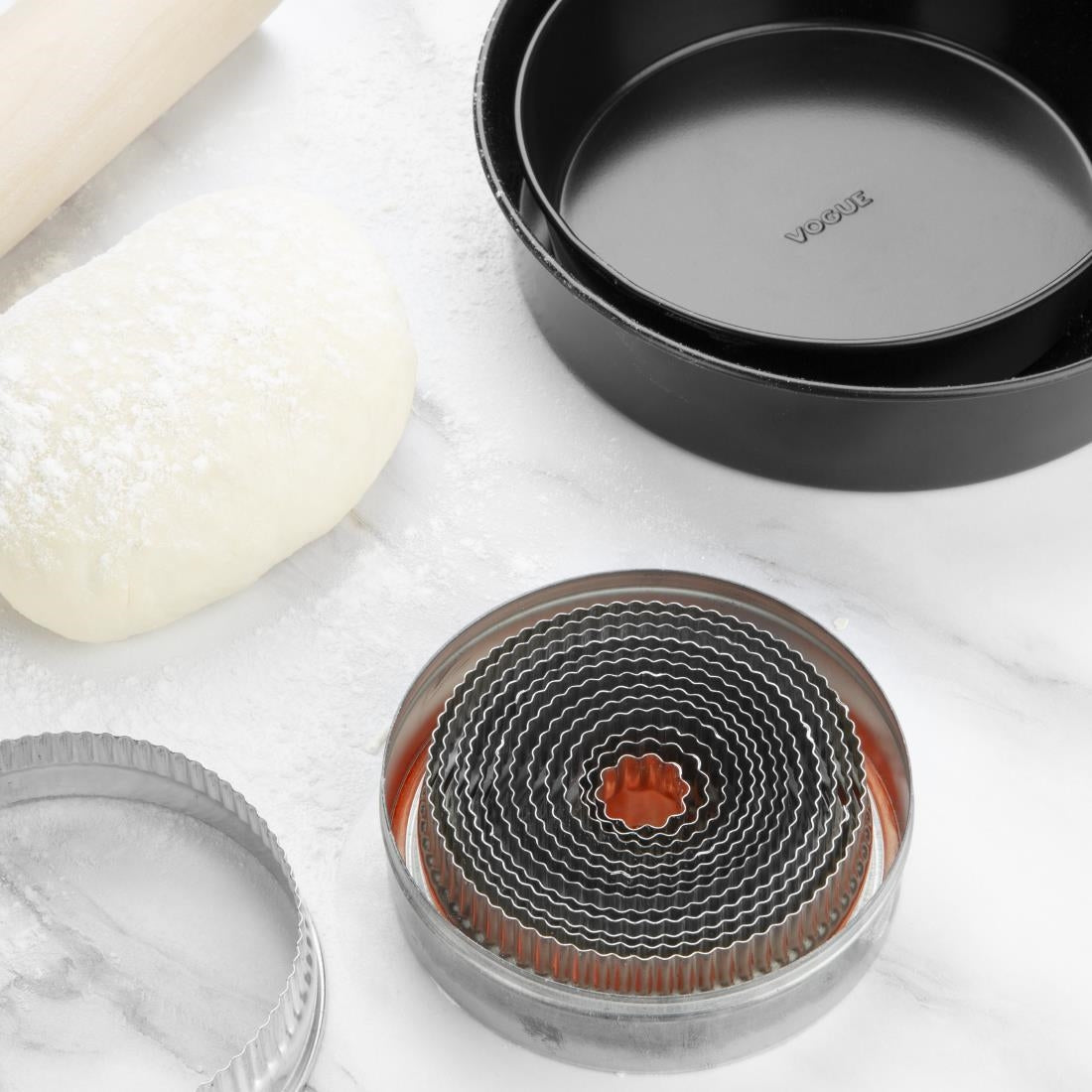 Vogue Round Fluted Pastry Cutter Set - E019