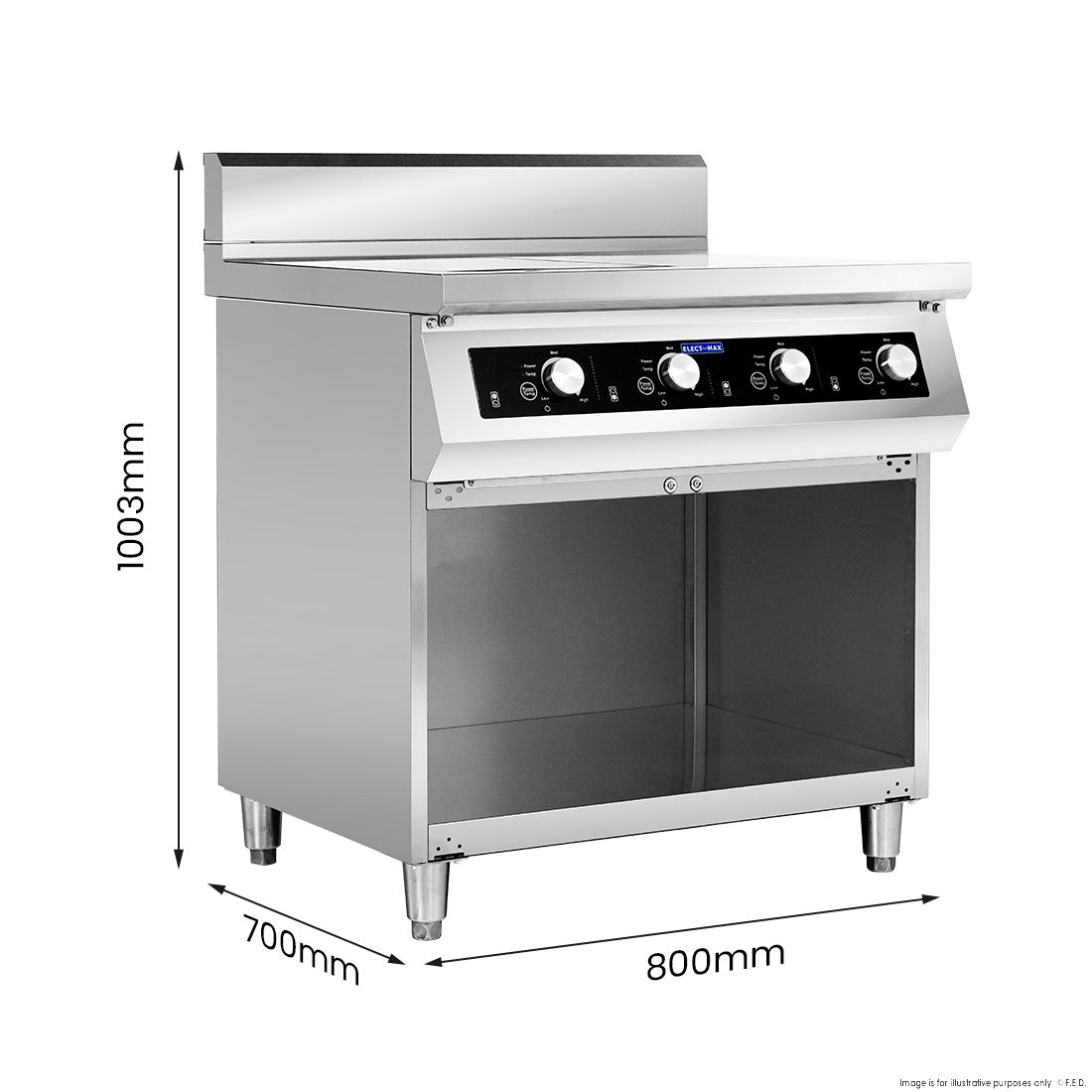 ElectMAX 900 Series Induction 4 Burner Cooker with Splashback EIC9-800P
