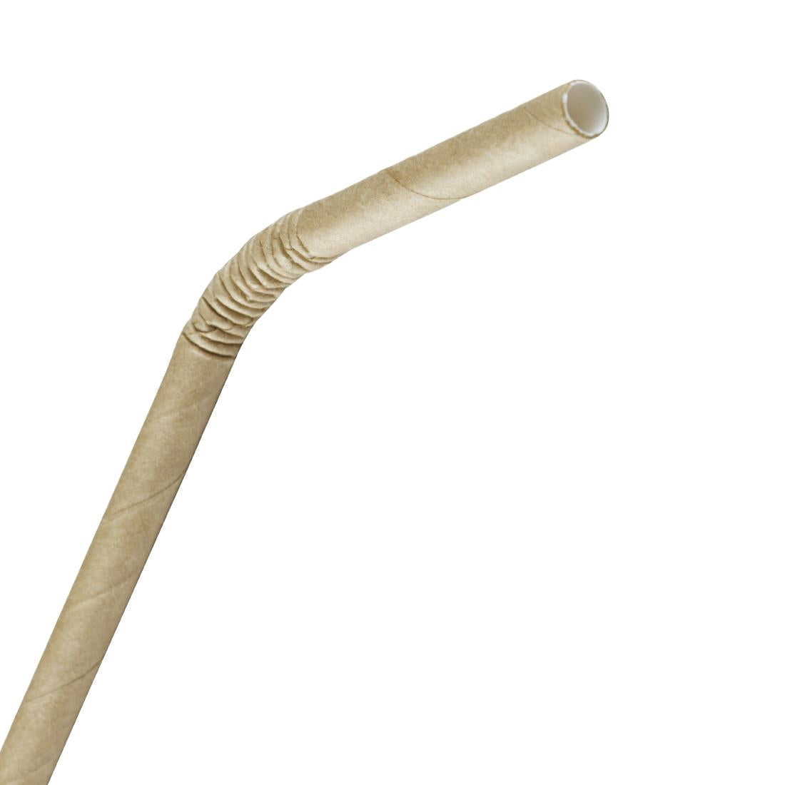 Fiesta Compostable Bendy Paper Straws Kraft (Pack of 250) - FB141