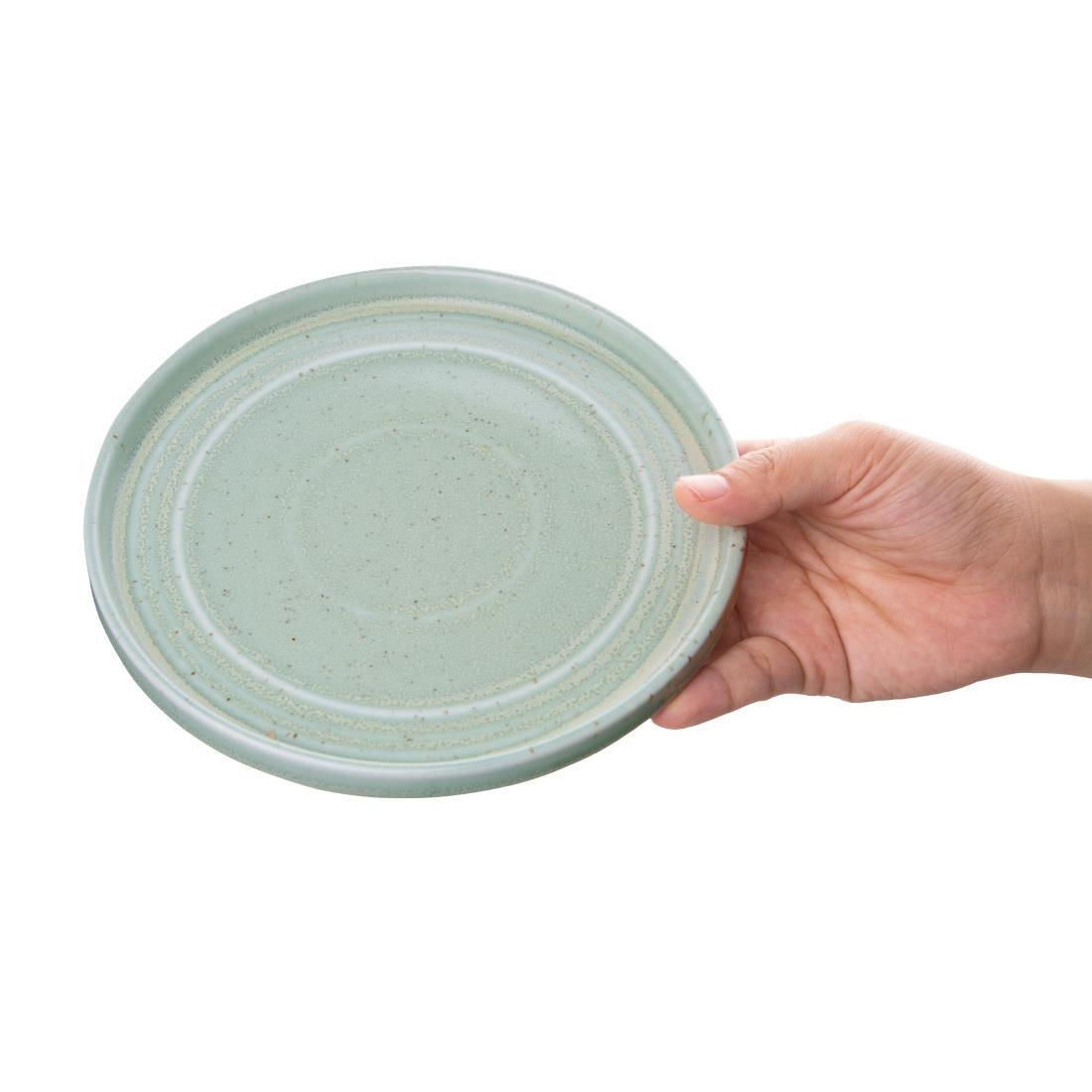 Olympia Cavolo Flat Round Plates Spring Green 180mm (6 Pack) - FB562