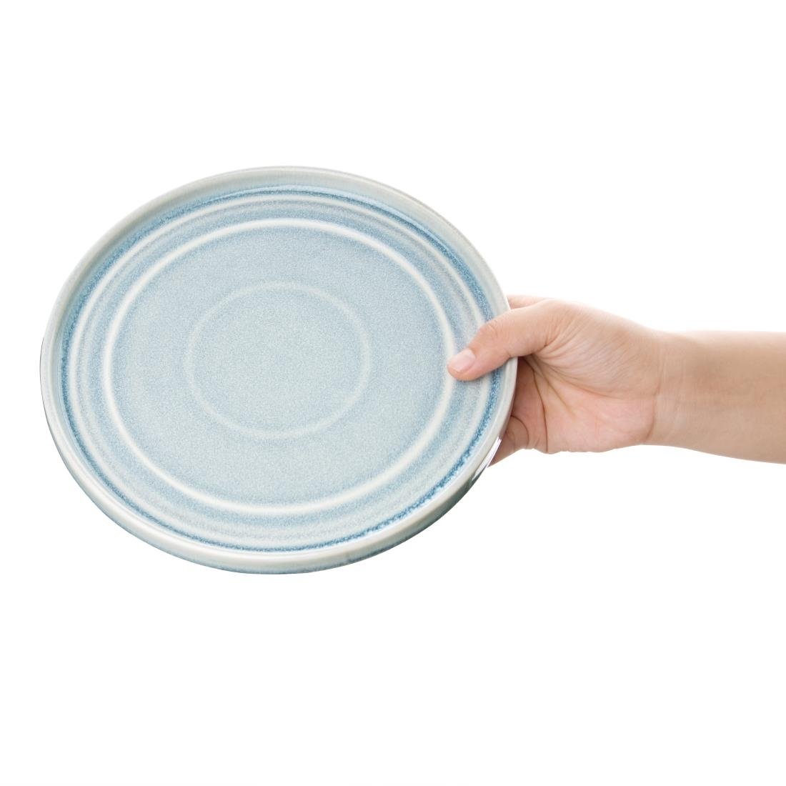 Olympia Cavolo Flat Round Plates Ice Blue 220mm (6 Pack) - FB568