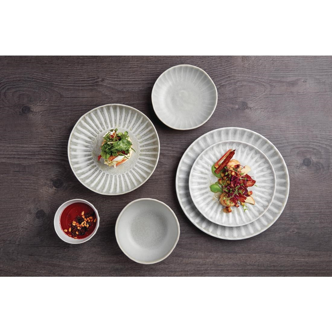 Olympia Corallite Plates Concrete Grey 205mm (6 Pack) - FB955