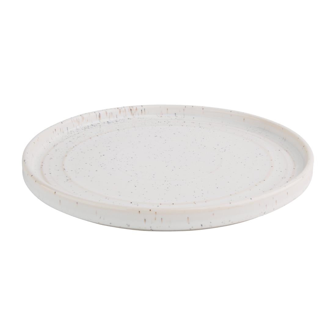 Olympia Cavolo White Speckle Flat Round Plate 220(Ø Pack)mm (6 Pack) - FD903