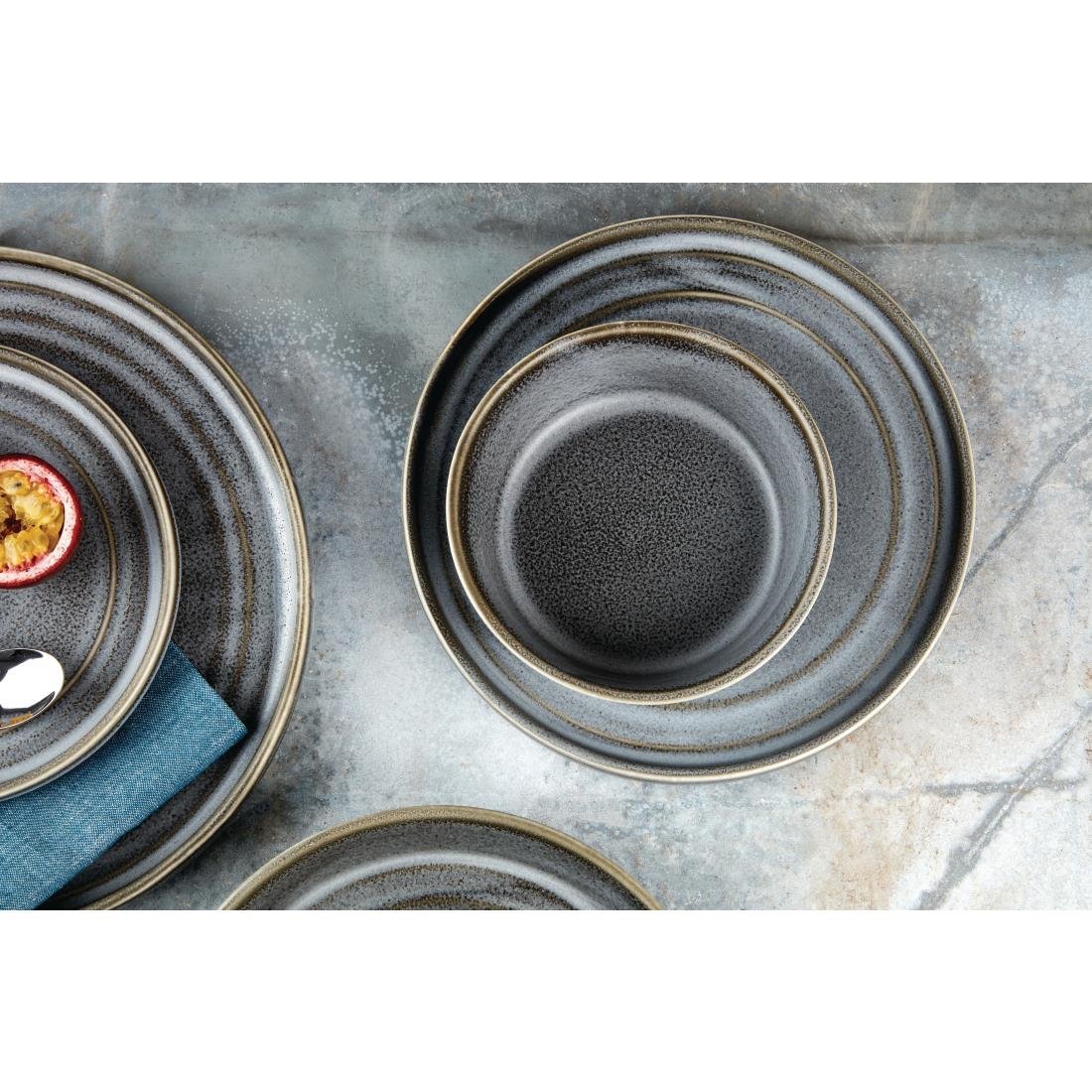 Olympia Cavolo Charcoal Dusk Flat Round Plate 220(Ø Pack)mm (6 Pack) - FD921