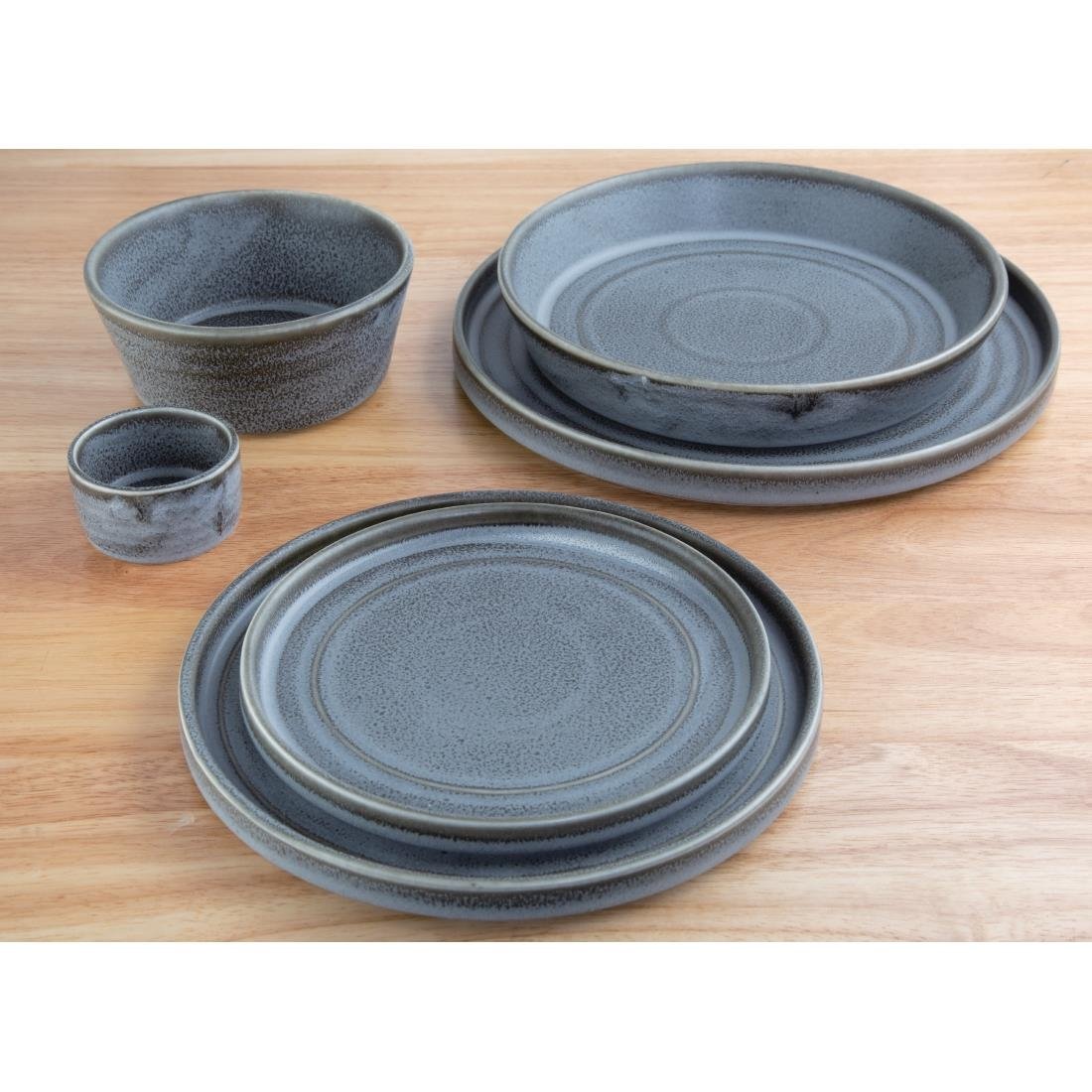 Olympia Cavolo Charcoal Dusk Flat Round Plate 180(Ø Pack)mm (6 Pack) - FD920