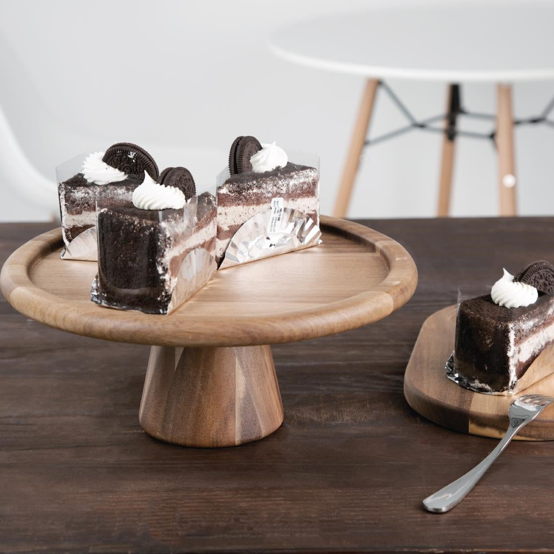 Olympia Acacia Cake Stand 305(Ø)x127(H)mm - FE150
