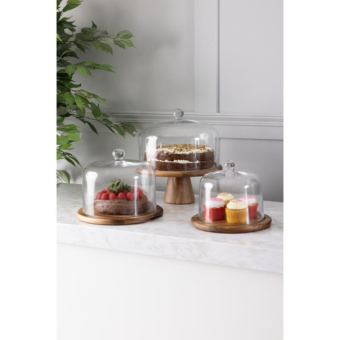 Olympia Acacia Cake Stand 305(Ø)x127(H)mm - FE150