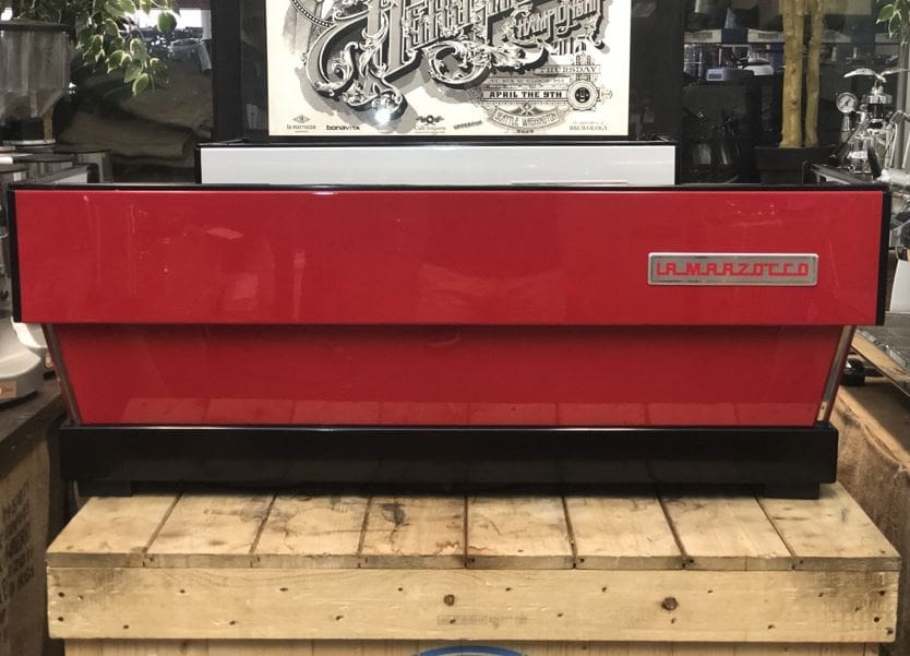 La Marzocco Linea with Chrono Touch Pads - 4 Group Commercial Espresso Machine - Red