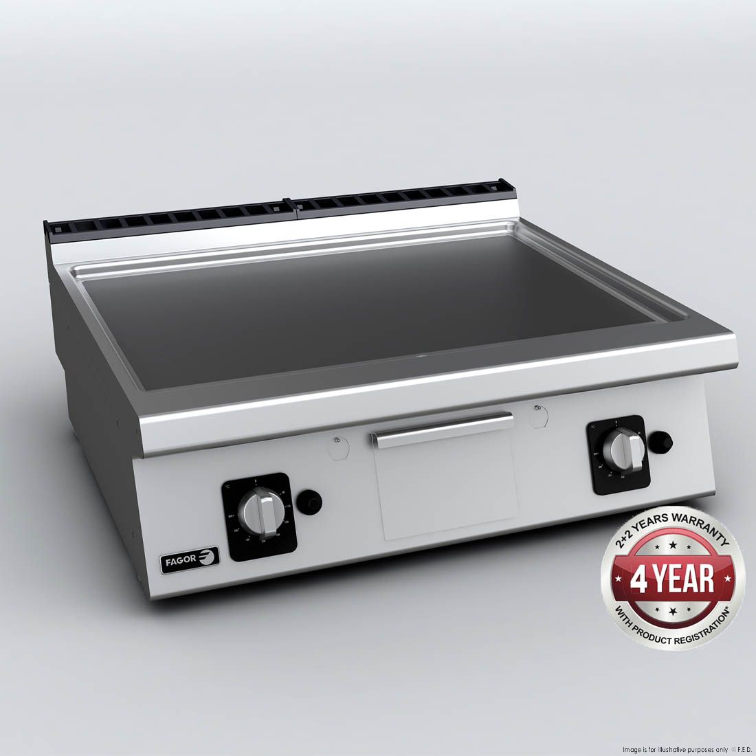 Fagor Kore 700 FT-G7 Bench Top Chrome Gas Griddle - 400mm-800mm - Chrome/Mild Steel