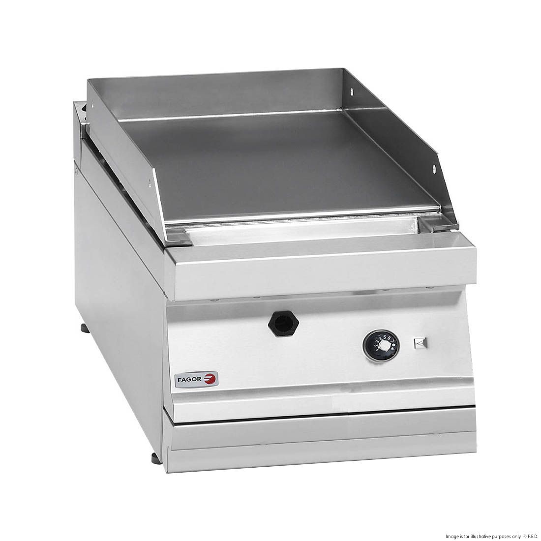 Ex-showroom: Fagor 700 series natural gas mild steel 1 zone fry top - FTG7-05L-VIC980