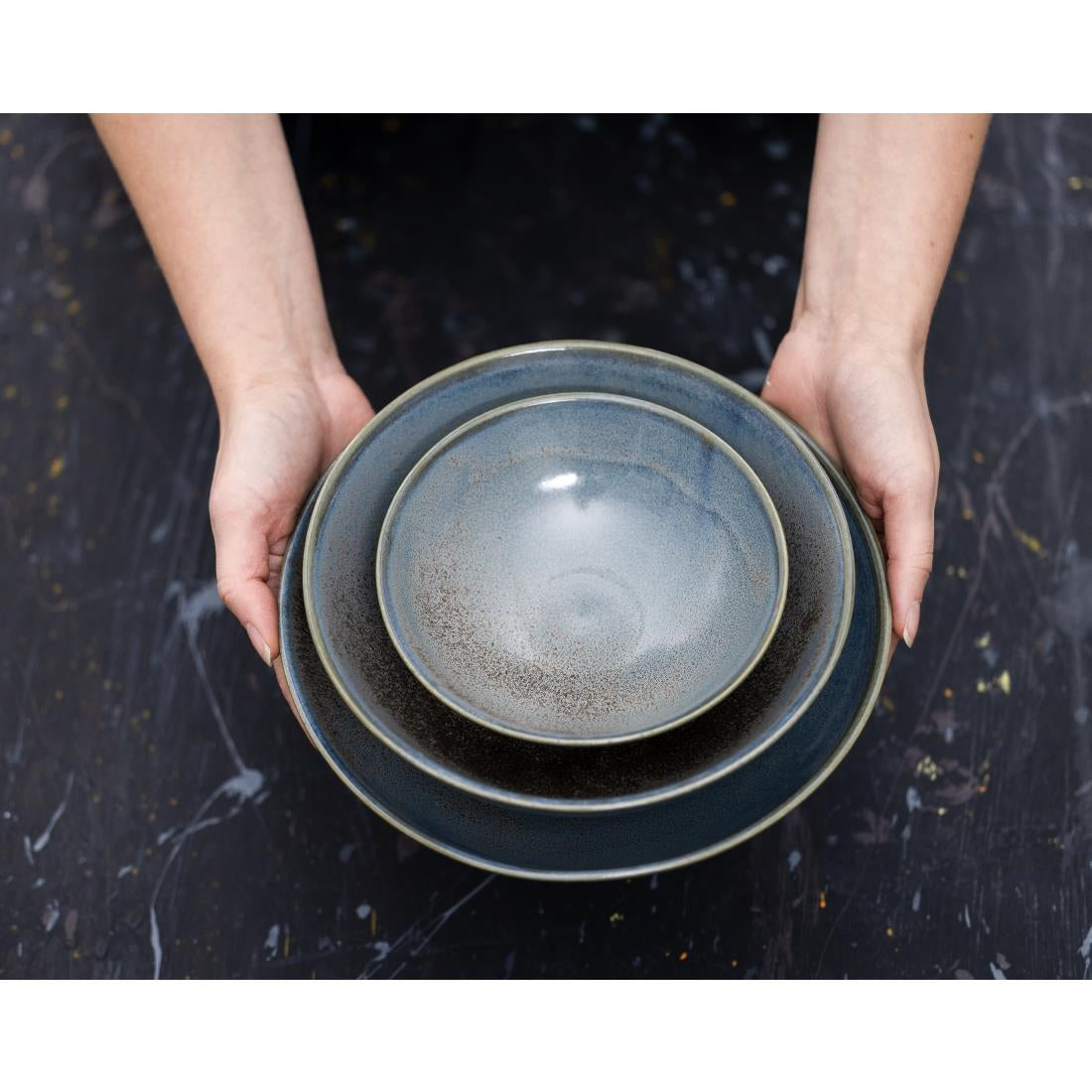 Olympia Ember Blue Coupe Bowls 152mm (6 Pack) - FU173