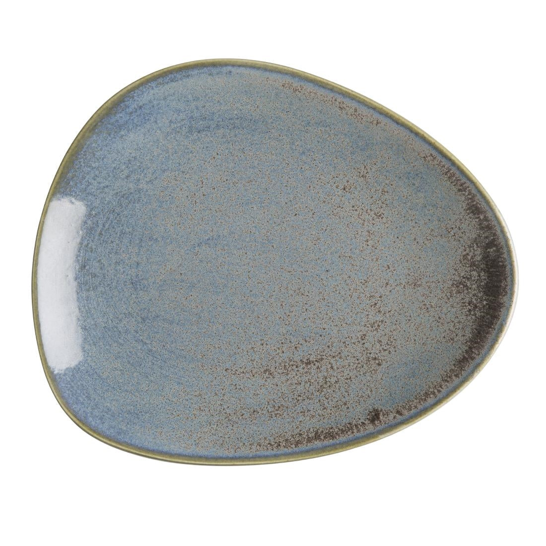 Olympia Ember Blue Triangle Plates 308mm (4 Pack) - FU176