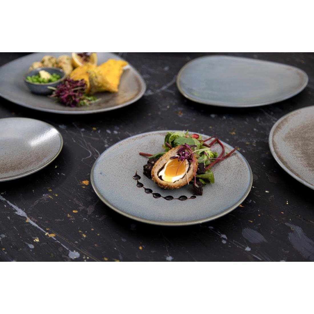 Olympia Ember Blue Coupe Plates 275mm (4 Pack) - FU170