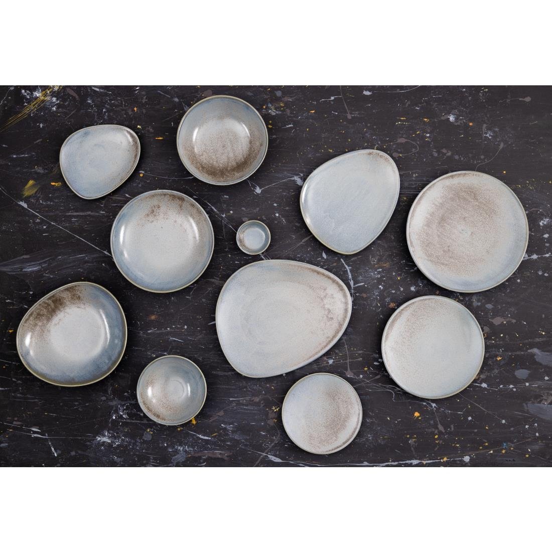 Olympia Ember Blue Triangle Plates 308mm (4 Pack) - FU176