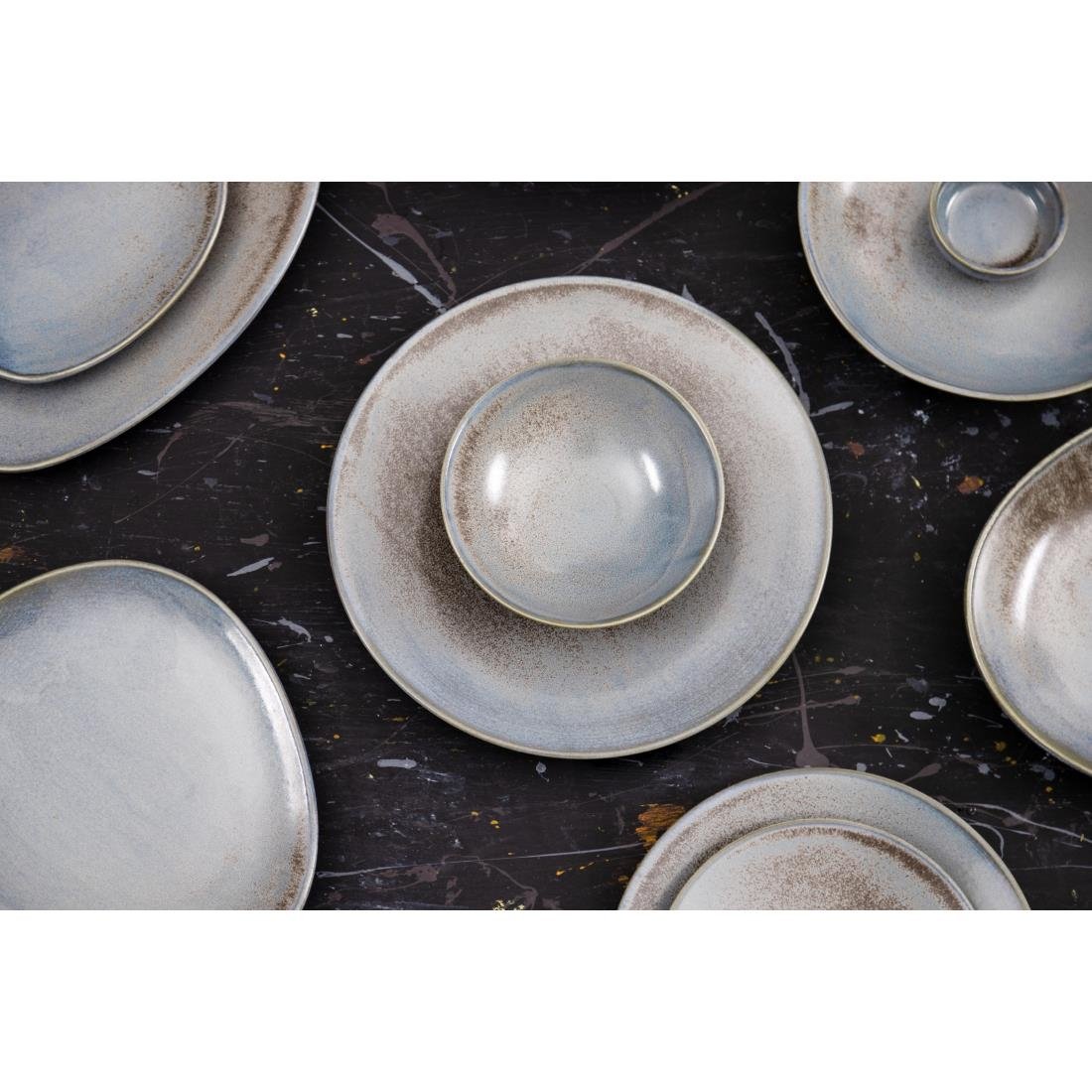 Olympia Ember Blue Triangle Plates 250mm (6 Pack) - FU179