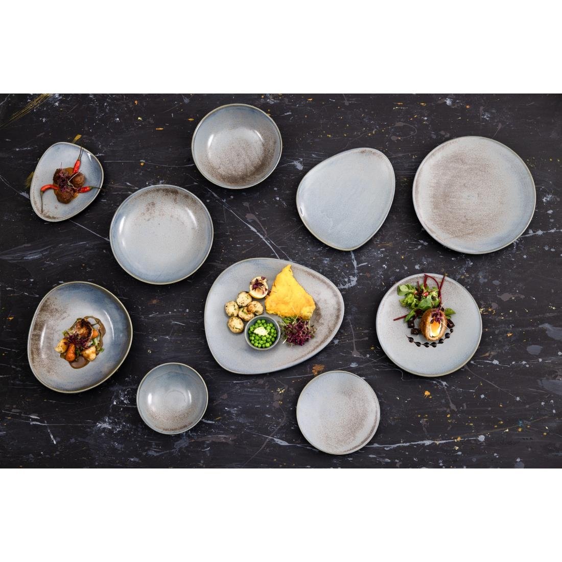 Olympia Ember Blue Coupe Plates 275mm (4 Pack) - FU170