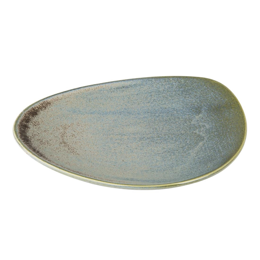 Olympia Ember Blue Triangle Plates 250mm (6 Pack) - FU179
