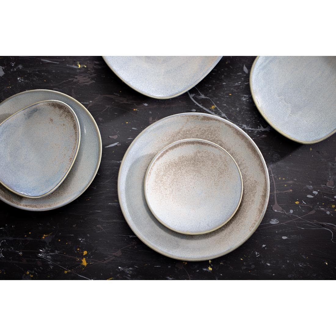 Olympia Ember Blue Triangle Plates 250mm (6 Pack) - FU179