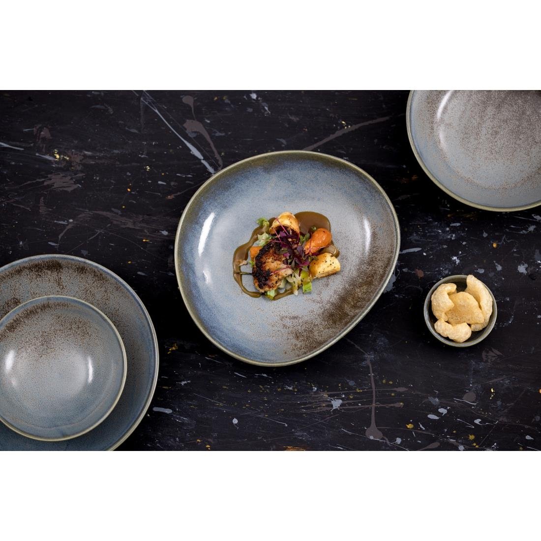 Olympia Ember Blue Low Coupe Bowls 230mm (4 Pack) - FU174