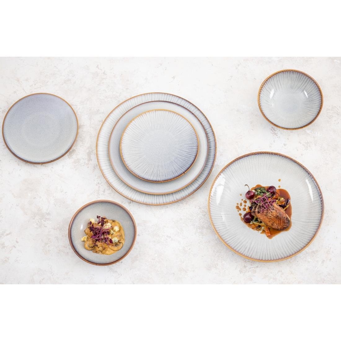 Olympia Drift Grey Embossed Coupe Plates 180mm (6 Pack) - FU196