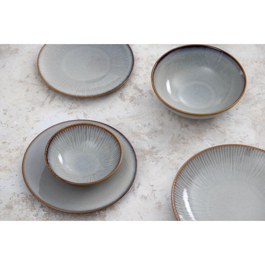 Olympia Drift Grey Embossed Coupe Plates 220mm (6 Pack) - FU195