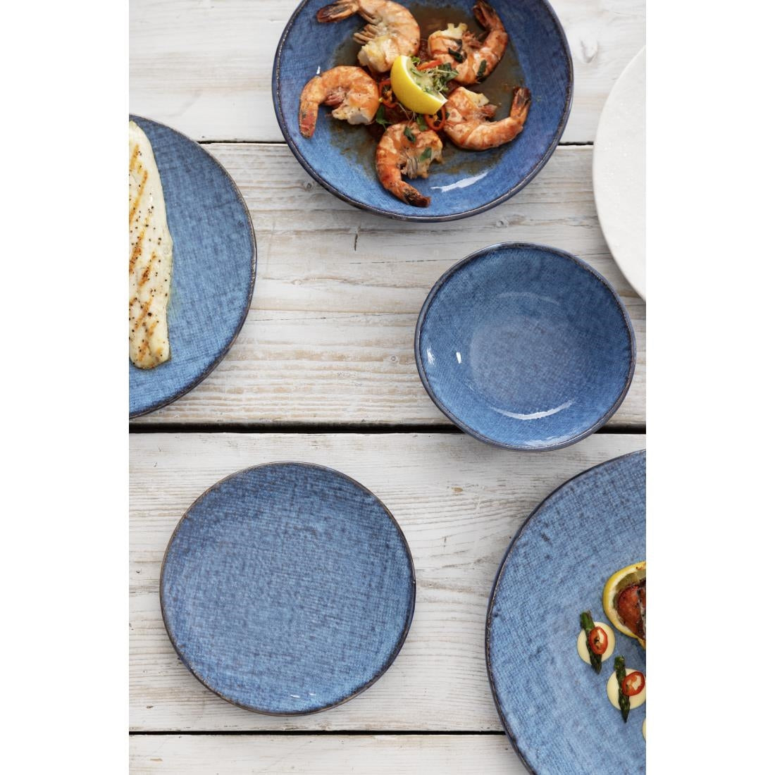 Olympia Denim Blue Coupe Plates 230mm (6 Pack) - FU221