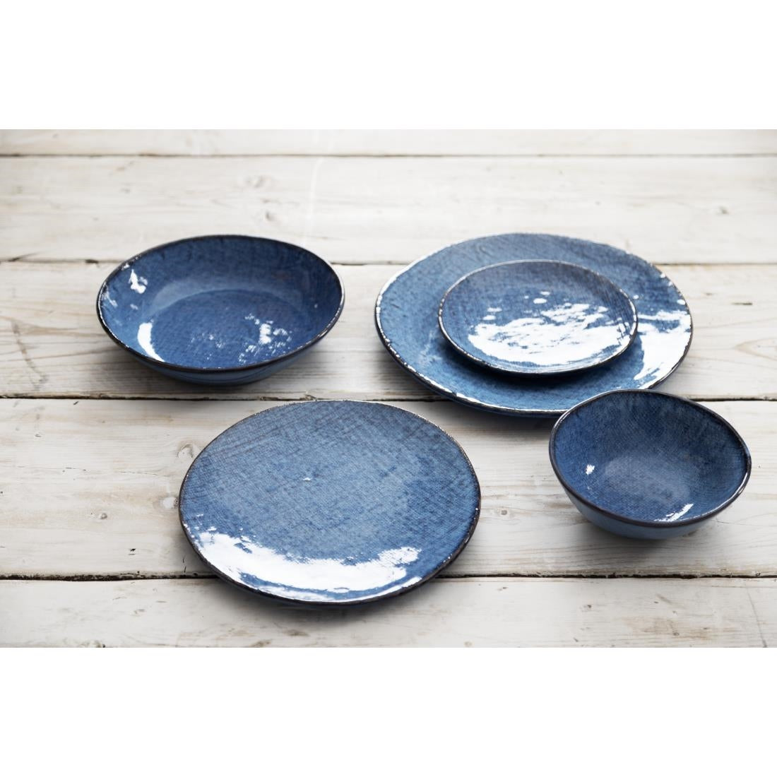 Olympia Denim Blue Coupe Plates 230mm (6 Pack) - FU221